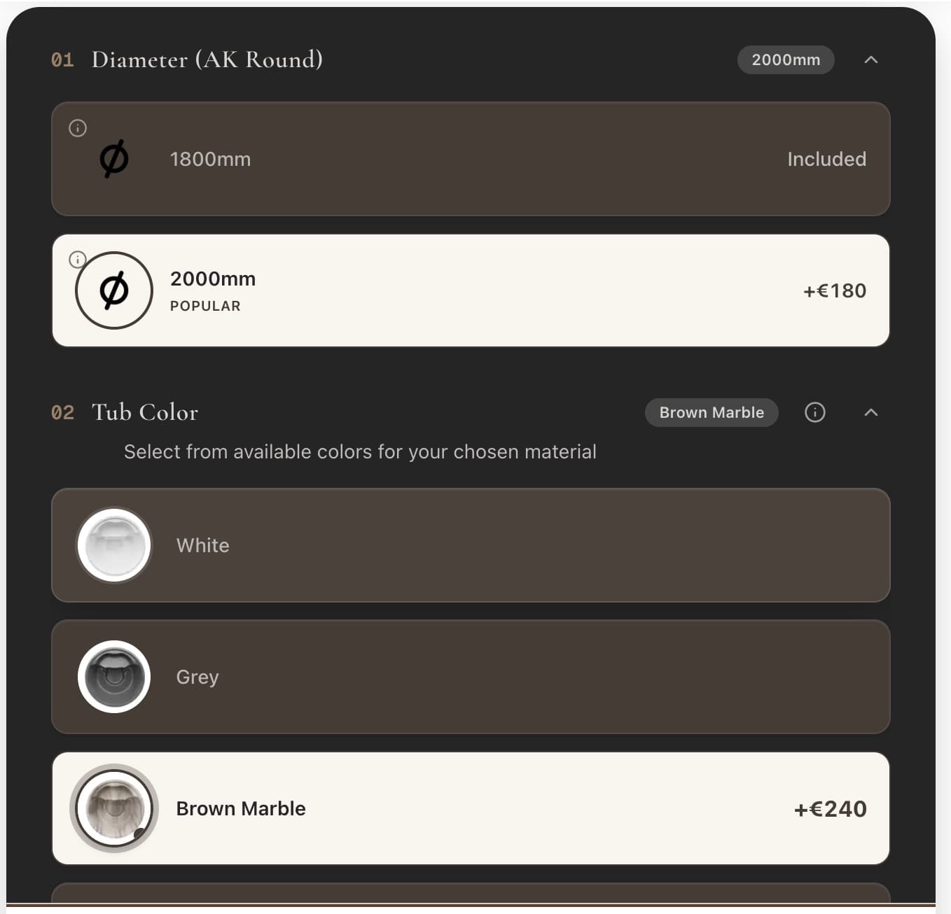 Configurator interface