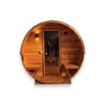 Barrel sauna thermowood 3m 100 prc panoramic window 2
