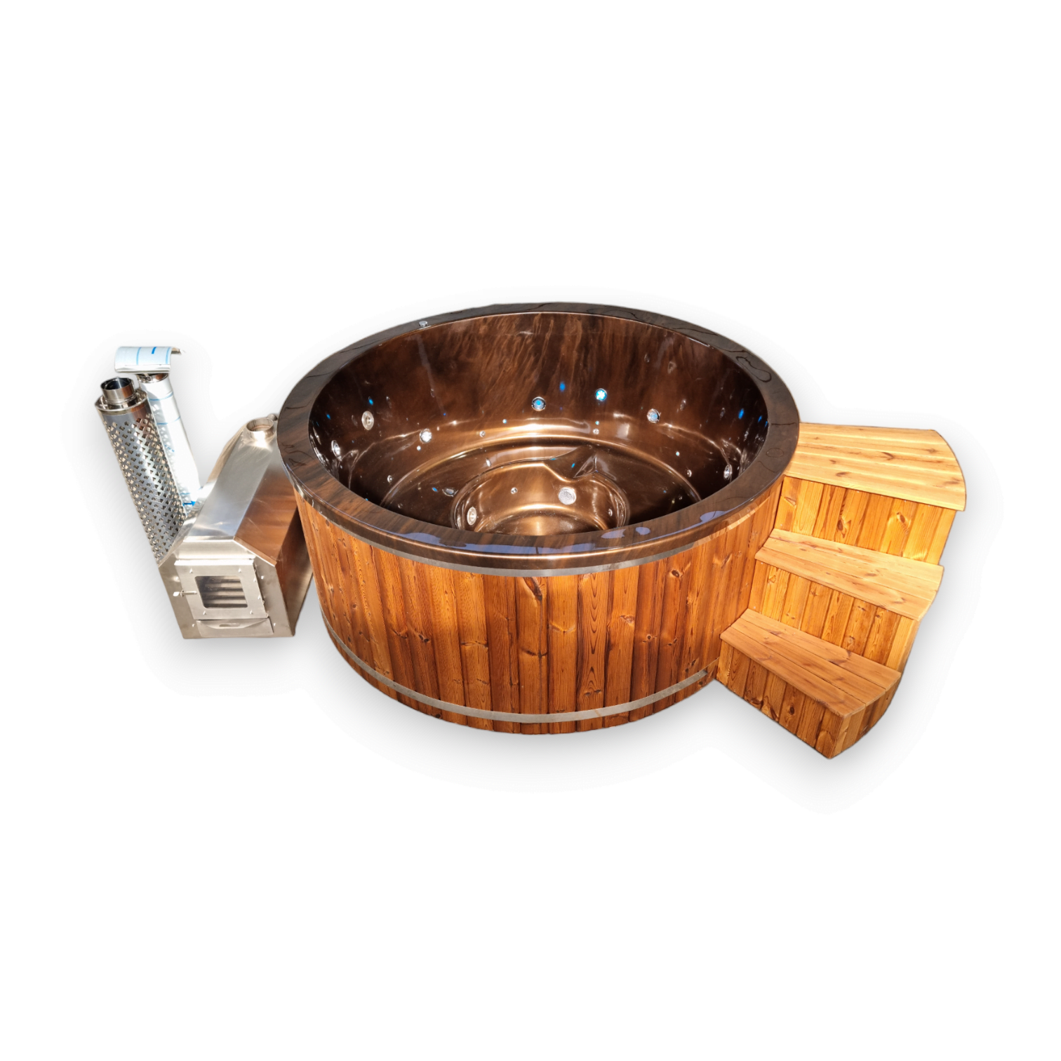 2 Person Wood Fired Round Hot Tubs for Sale - Wild Tubs